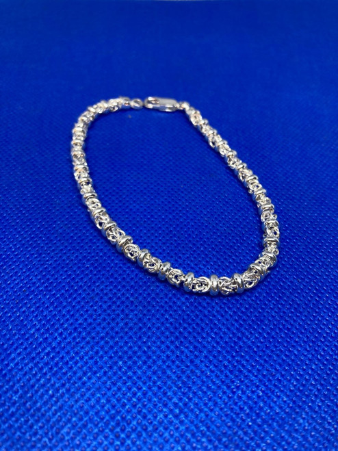 Sterling Silver Handmade Byzantine Link Bracelet with lobster catch