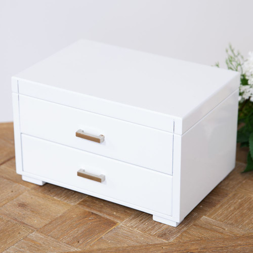 SOPHIA COLLECTION WHITE JEWELLERY BOX WITH DRAWER
