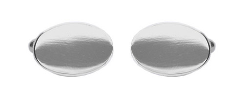 Sterling Silver Oval Lined Edge Cufflinks