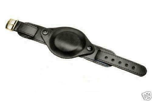 Military Covered Black Leather Watch Strap