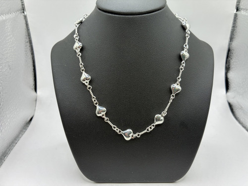 Sterling Silver Heart Necklace 18"