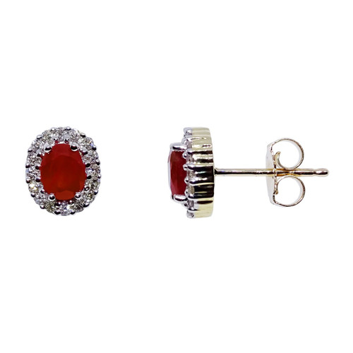 9ct Ruby & Diamond Stud Earrings