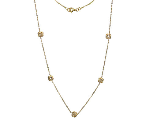 9ct Yellow Gold Infinity Bead Necklace