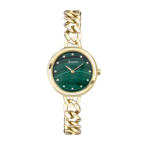 Accurist Ladies Green Malachite Dial Bracelet Watch 78000 RRP £189.00 Now £149.95