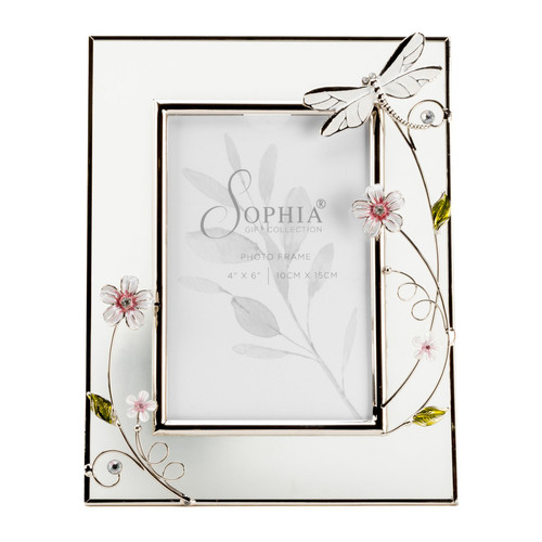 Sophia Glass Wire & Dragonfly Frame 4" x 6"