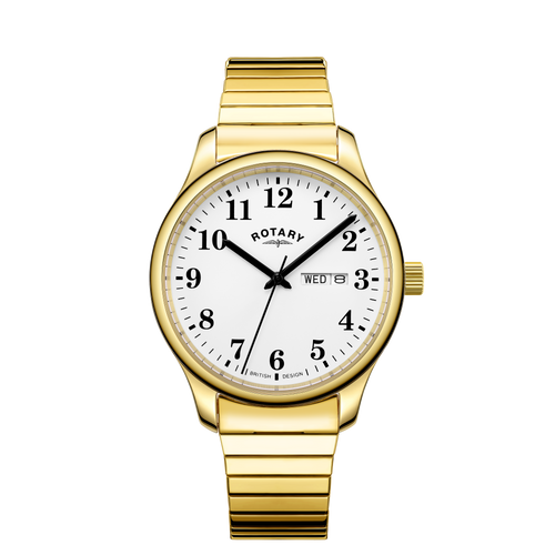 Gents Rotary Gold Plated Expanding Bracelet Watch GB05762/18 £ 126.95
