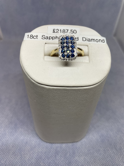 18ct Sapphire & Diamond Rectangular Ring