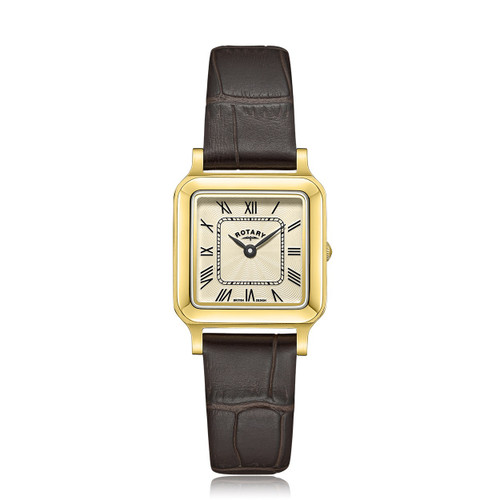 Ladies Rotary Square Shaped Gold Plated Strap Watch LS05543/09 £174.95