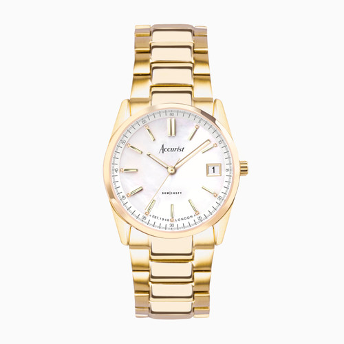 Accurist Ladies Gold Plated Everyday Bracelet Watch 74005 RRP £89.00 Now £70.95