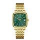 Rotary Men's Gold Plated Green Dial Cushion Shape Bracelet Watch £158.95