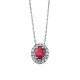 9ct White Gold Oval Ruby & Diamond Pendant