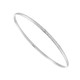 Sterling Silver 4mm x 65mm Hammered 'D' Shaped Bangle