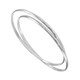 Sterling Silver 3mm D Shaped Double Bangle