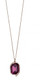 Gecko Swarovski® Crystal Silver Rose Gold Plated Ribbon Pendant in Amethyst