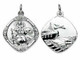 Sterling Silver Travel Scene St Christopher On Strong Trace Chain