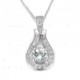 Espree Sterling Silver Pendant set with Green Amethyst and Cubic Zirconia