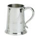 Pewter 1pt Glass Bottom "Bath" Tankard