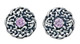 Silver Round Celtic Birthstone Studs October