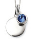 Sterling Silver Crystal Disc Pendant - September