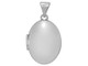 Sterling Silver Plain Oval Polished Locket & Chain