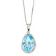 9ct White Gold Organic Shaped Topaz & Diamond Pendant