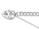 Silver Charm Bracelet With Padlock And Safety Chain Medium Weight