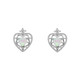 Espree Sterling Silver Ornate Opal Heart Stud Earrings