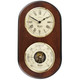 Woodford Solid Dark Wood Barometer & Clock