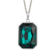 Elongated Octagon Pendant With Emerald Green Crystal