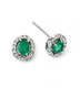 9ct White Gold Emerald & Diamond Stud Earrings GE943G