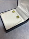 9ct Cushion Cut Peridot & Diamond Stud Earrings