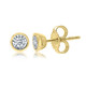 9ct Diamond Stud Earrings  in a Yellow Gold Rub Over Setting