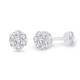 9ct White Gold Diamond Cluster Earrings