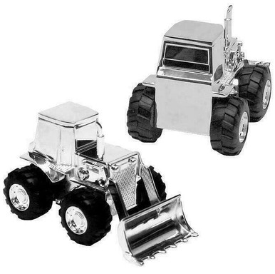 Silver Plated Tractor Digger Money Box Francis James Jewellers