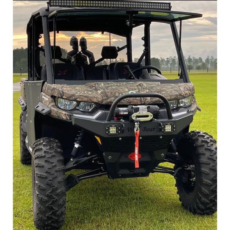 CanAm Defender Front Winch Bumper with LED Lights by Wild Boar