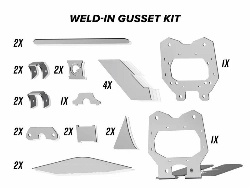 Can-Am Maverick X3 Weld-In Gusset Kit by SuperATV - WFG-CA-X3-01