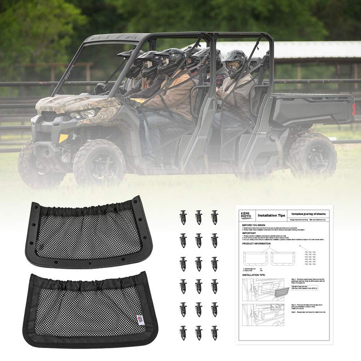 Utv Rear Storage Organize with Ease: Can-Am Defender MAX Rear Backrest Storage Nets