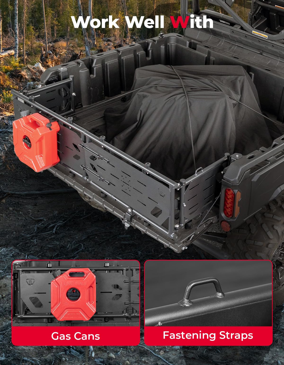 Can-Am Defender Heavy-Duty Bed Extender by Kemimoto B0105-00001-BK