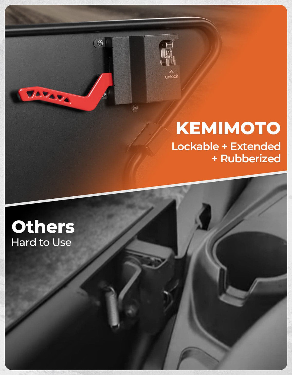 Can-Am Defender Max Aluminum Half Doors by Kemimoto B0102-03905-BK