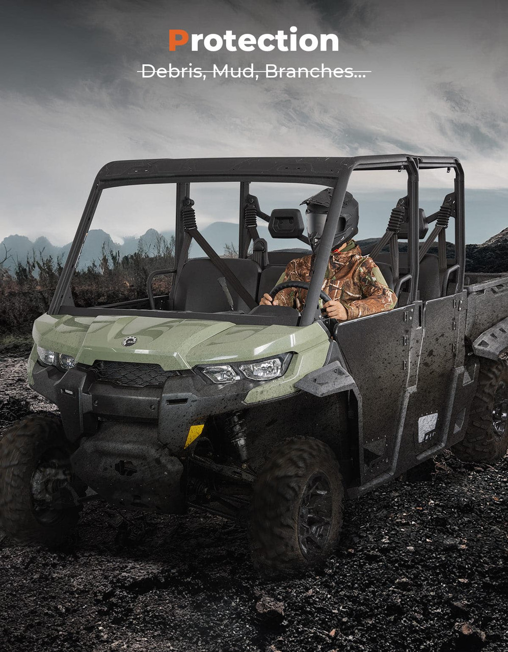 Can-Am Defender Max Aluminum Half Doors by Kemimoto B0102-03905-BK