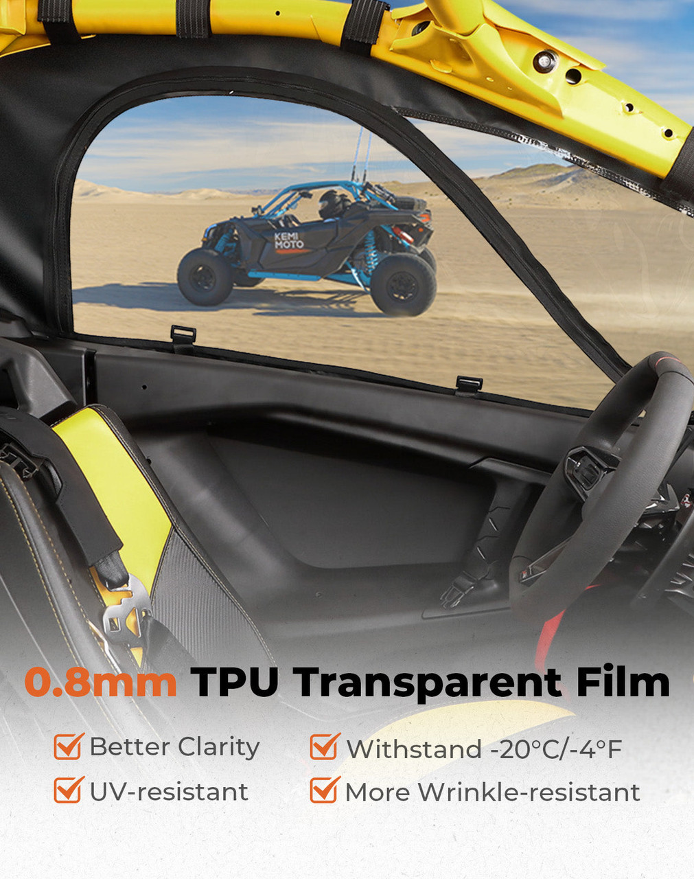 Can-Am Maverick R Soft Upper Doors by Kemimoto B0110-15647-BK