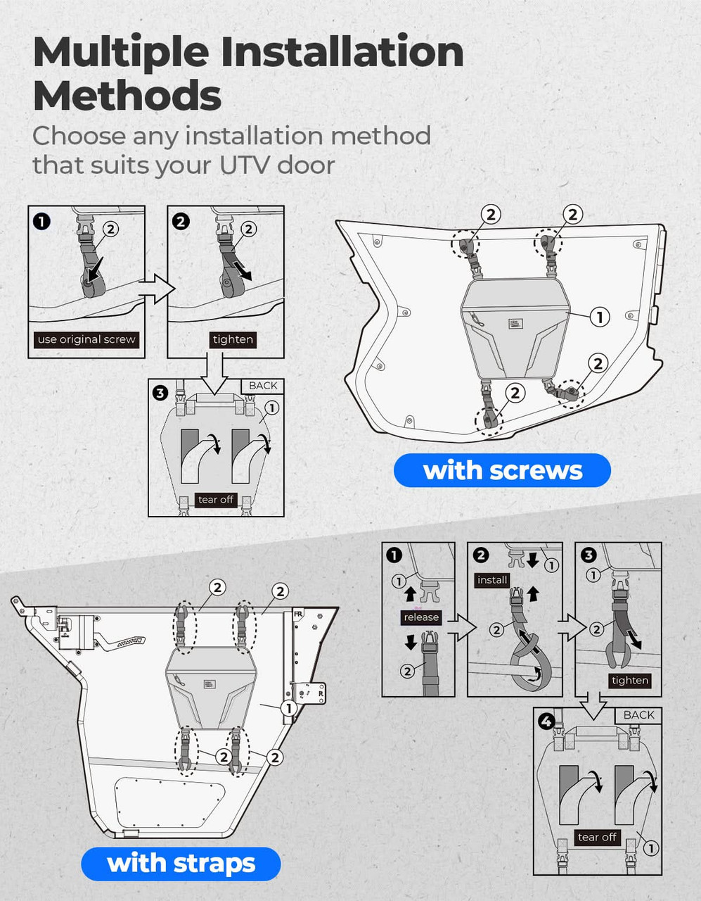 Can-Am Maverick/Defender Door Storage Bags by Kemimoto - B0113