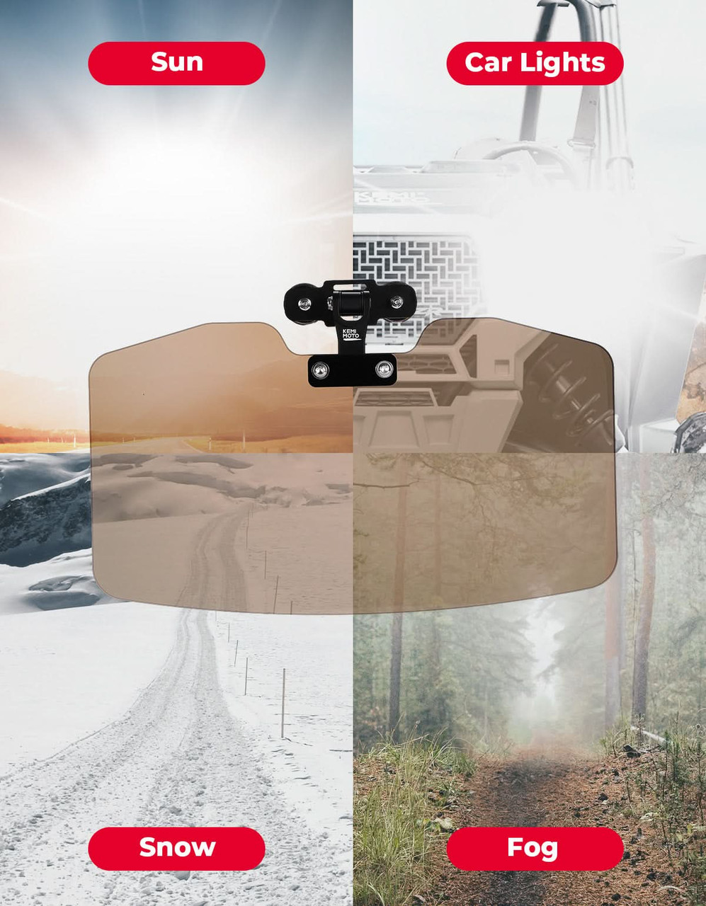 Can-Am Defender Magnetic Sun Visor by Kemimoto - B0111-15024-BK-ECO