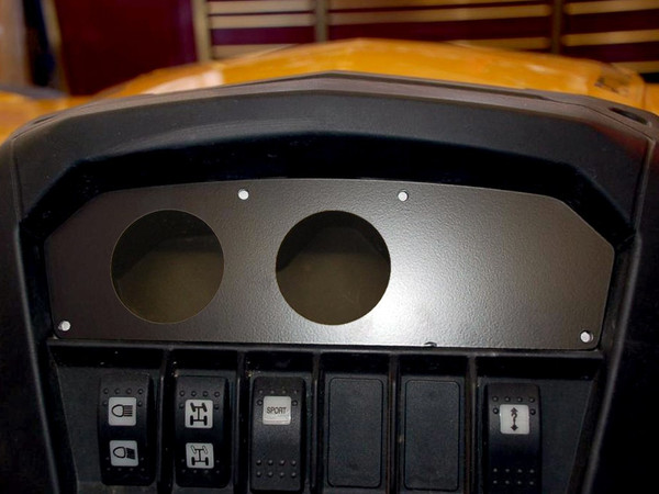 Can-Am Commander/Maverick Black 2 Gauge Dash Plate by UTV Inc