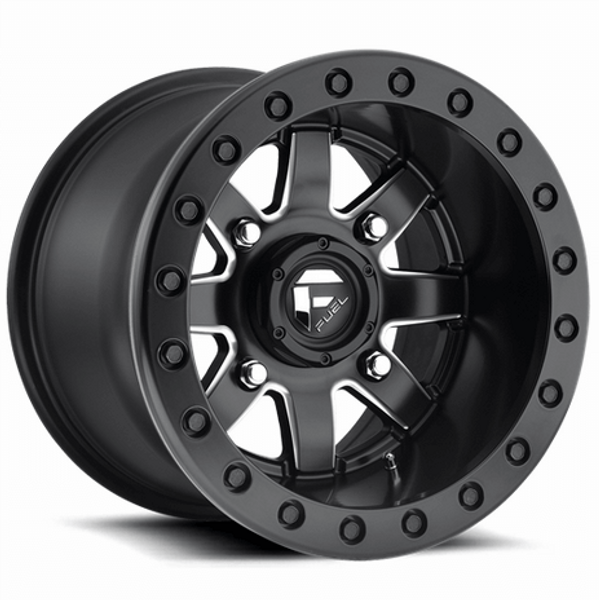 Can-Am Hardline D910 Gloss Black & Milled Beadlock Wheel Set by Fuel Off-Road