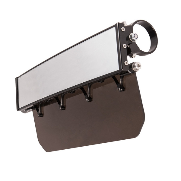 Can Am 12" Wide Panoramic Rearview Mirror with Folding Sun Visor – Tinted Shield by Axia Alloys