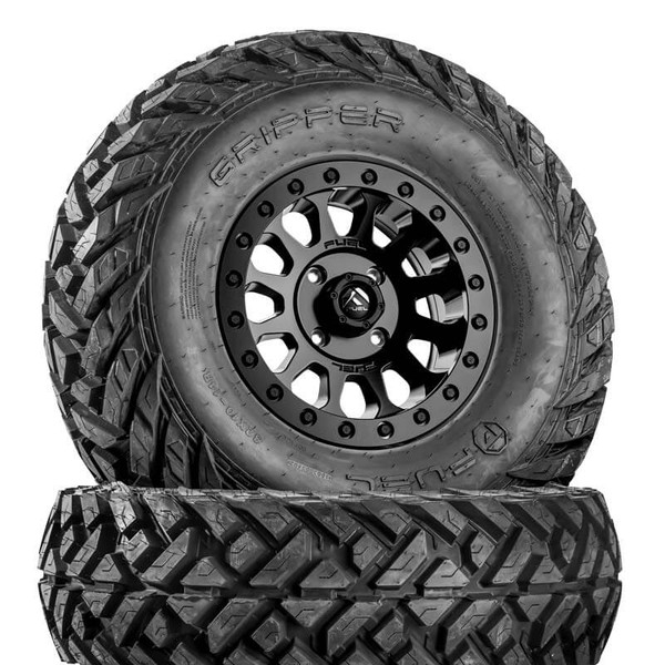 Can Am Fuel Vector D920 Matte Black Beadlock Wheels with Fuel Gripper Tires by Fuel Off-Road