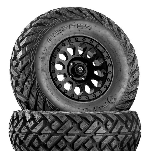 Can Am Vector D579 Matte Black Wheels with Fuel Gripper Tires by Fuel Off-Road