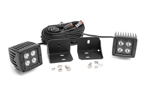 Can-Am Defender Rear Facing 2-Inch / 3-Inch Cube LED Kit by Rough Country