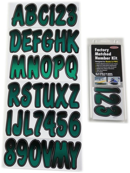 Can-Am Boat Lettering Forest Green/Black 3″ Registration Kit